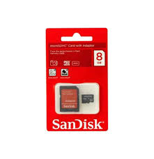 SANDISK MICROSDHC CARD 8GB WITH ADAPTER