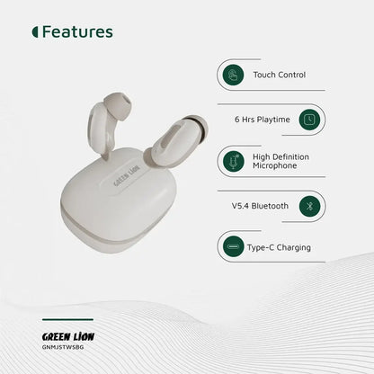 Green Lion Majestic True Wireless Earbuds TWS - Beige