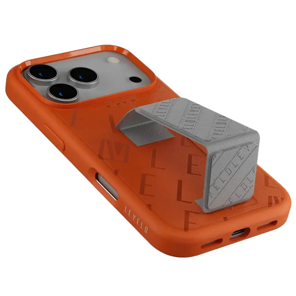 LEVELO MORPHIX VALLO PU LEATHER GRIP CASE FOR IPHONE 17 PRO - ONYX FLAME LVLMRPVLO17POXFL