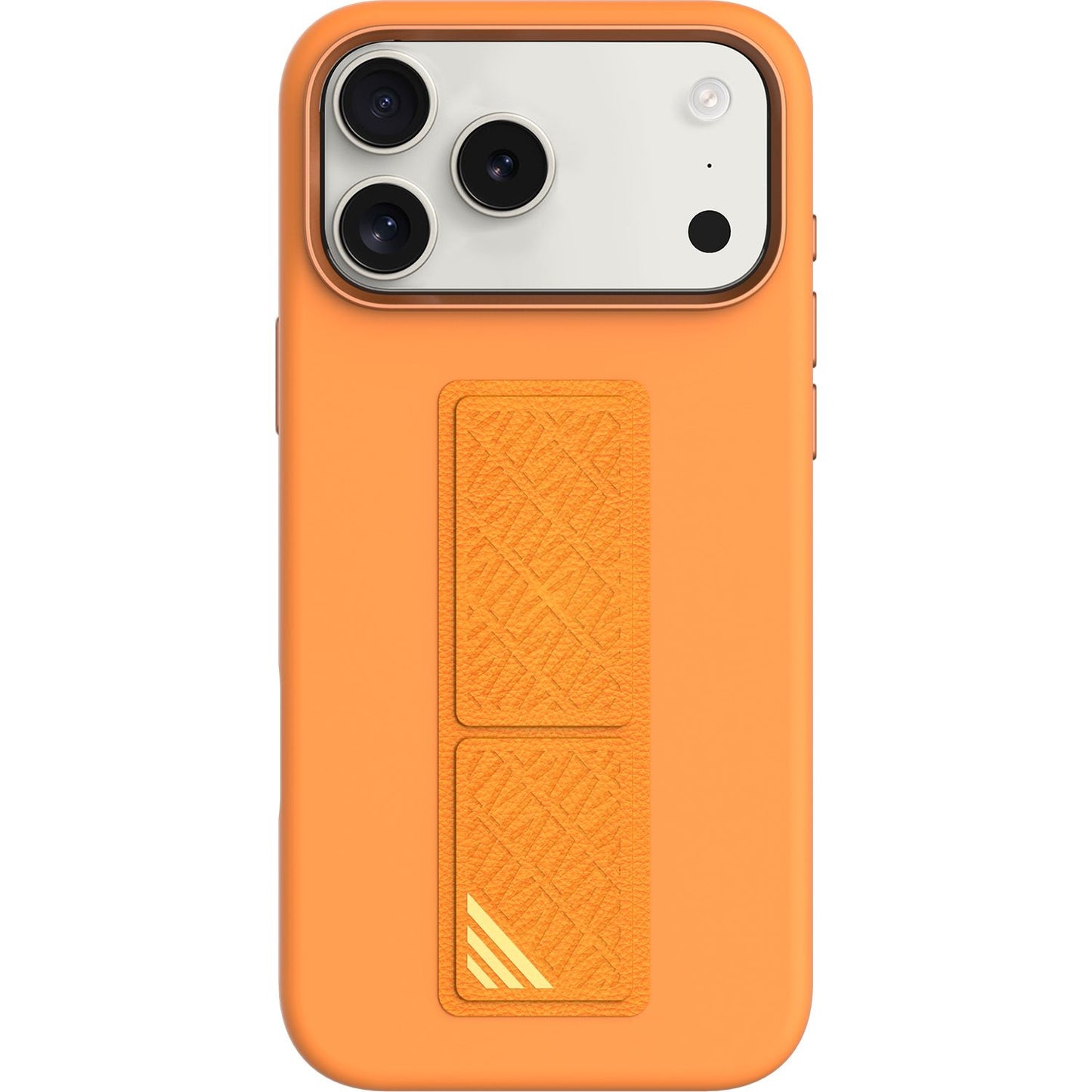 LEVELO MORPHIX SILICONE CASE WITH LEATHER GRIP FOR IPHONE 17 PRO - ORANGE LVLMRPS17PORG