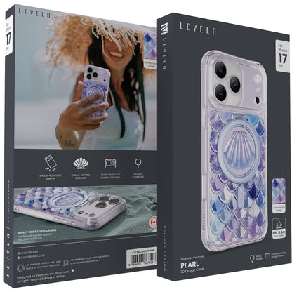 LEVELO PEARL 3D IML CASE FOR IPHONE 17 PRO - PURPLE LVLPRLIML17PPUR